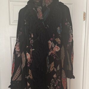 Johnny Was Black Floral Embroidered Jacket